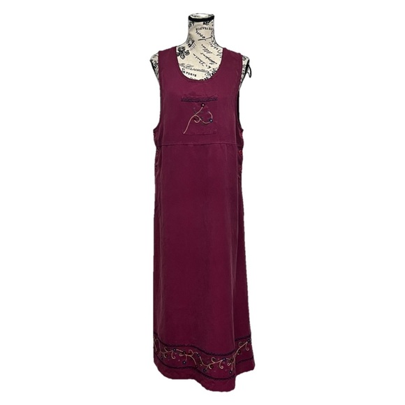 Vintage Y2k Amy K Su Purple Maxi Dress Teacher Grammacore Hippie Boho Artsy M - Picture 1 of 11